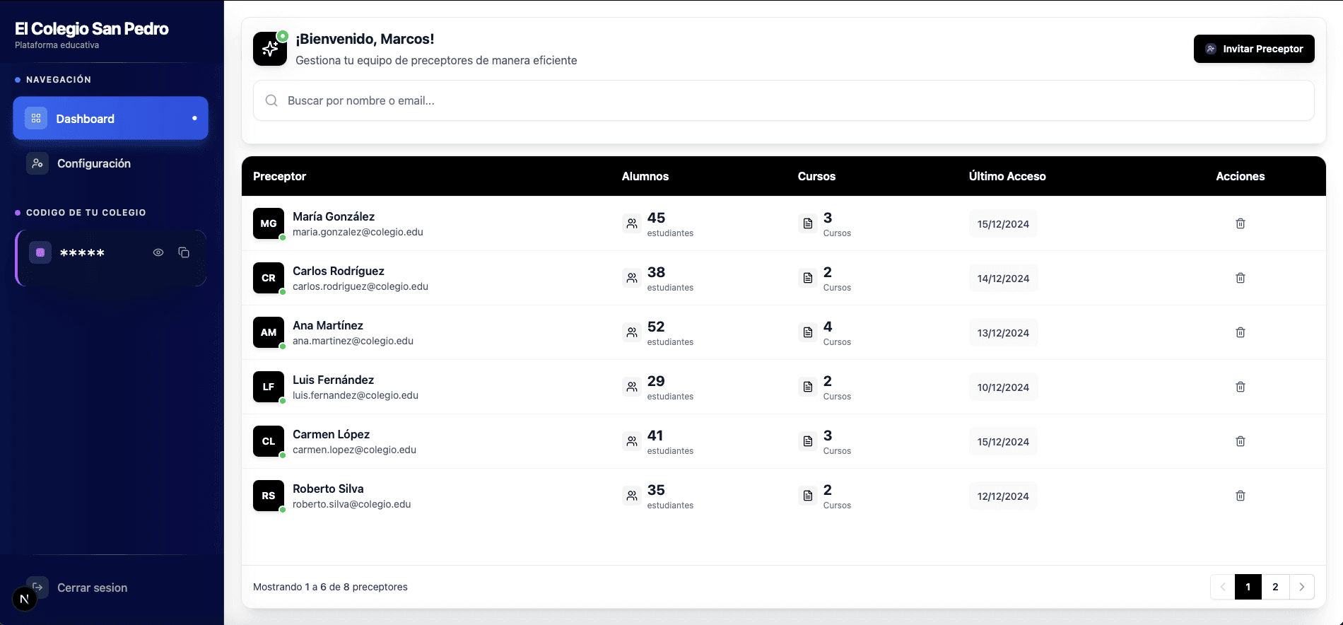 Dashboard de Asistify - Panel de control inteligente