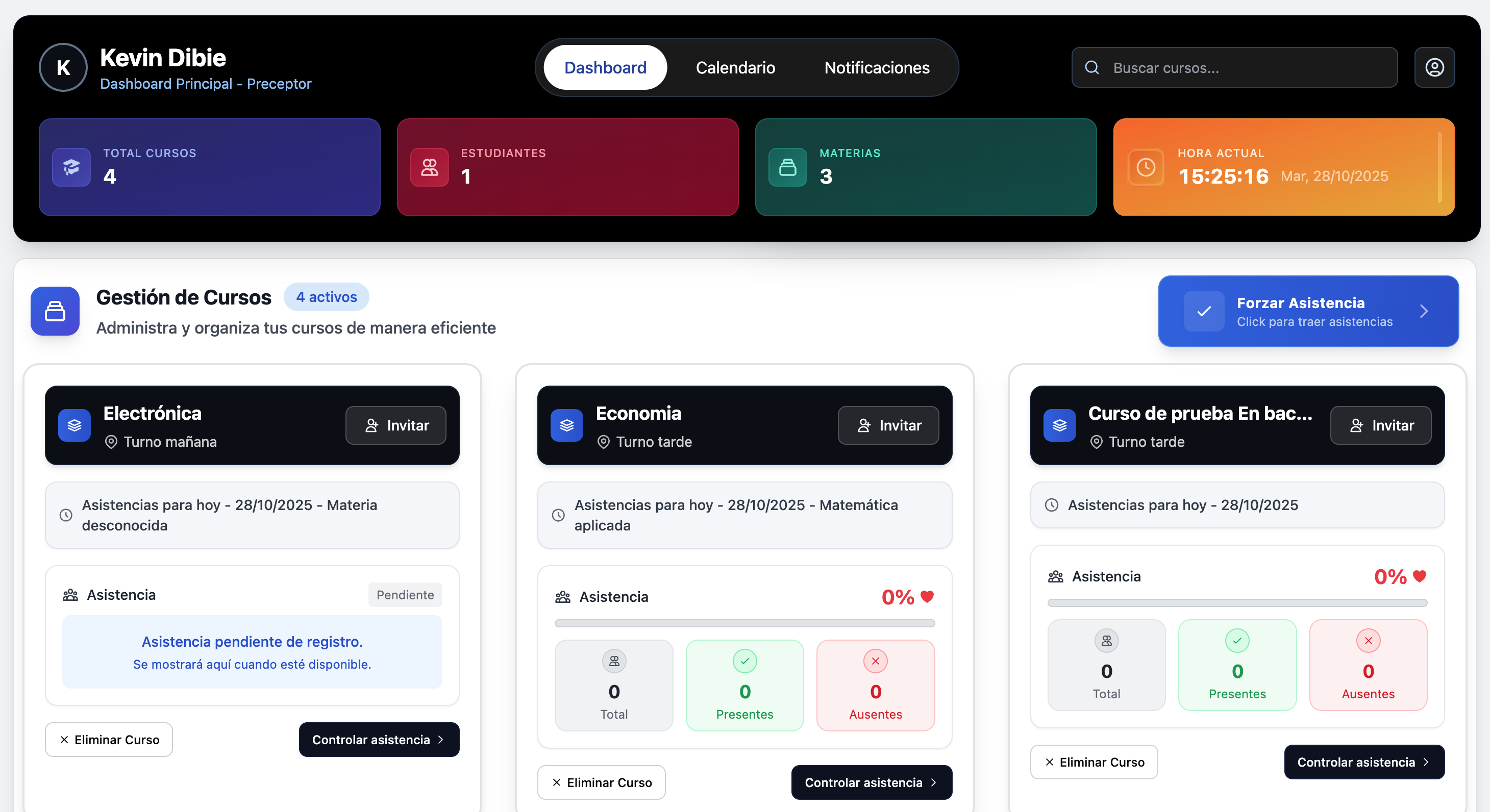 Gestión de Asistencia - Preceptor